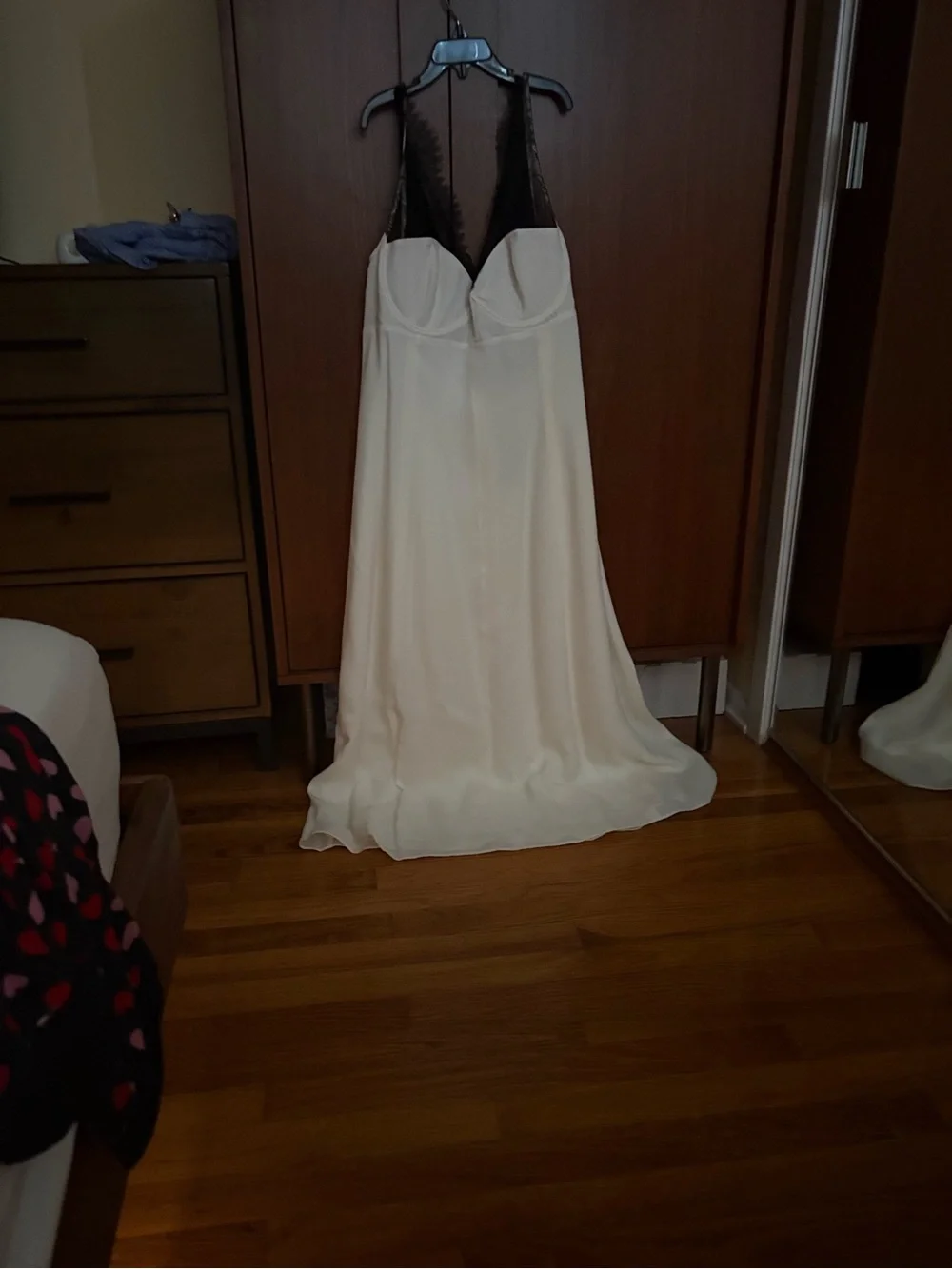 J. Crew Cream Maxi Dress with Black Lace Bodice